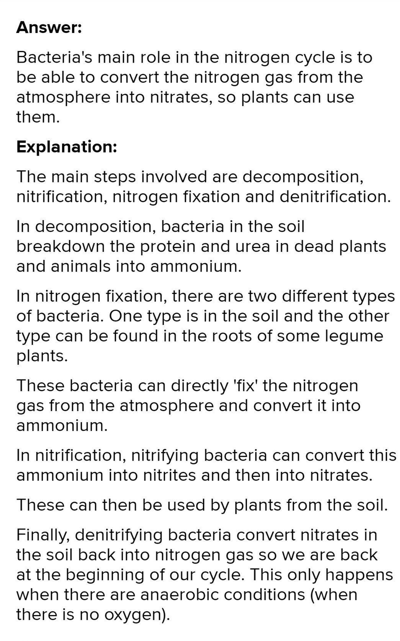 Some bacteria live in the roots of plants like soybeans and peas what role of these-example-1