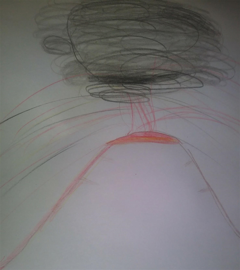 PLEASE HELP can someone draw a quick picture of a volcano, I need it for a diagram-example-1