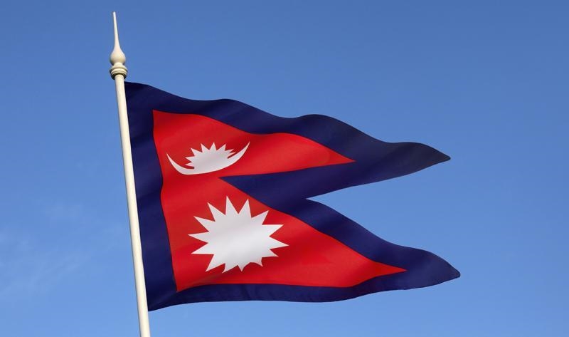 Which country have triangle shape flag? 1india 2america 3nepal 4brazil 5bhutan​-example-1