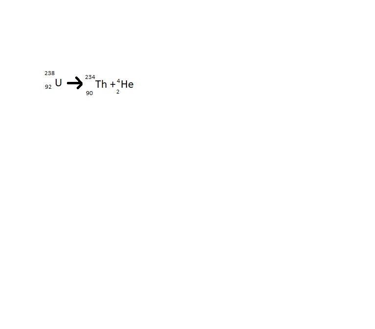 According to your equation, what isotope remains after the alpha decay of uranium-example-1