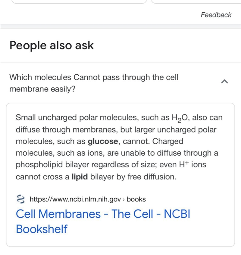 Name one molecule that DOES NOT pass through the cell membrane easily-example-1