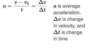 Write the formula for acceleration.​-example-1