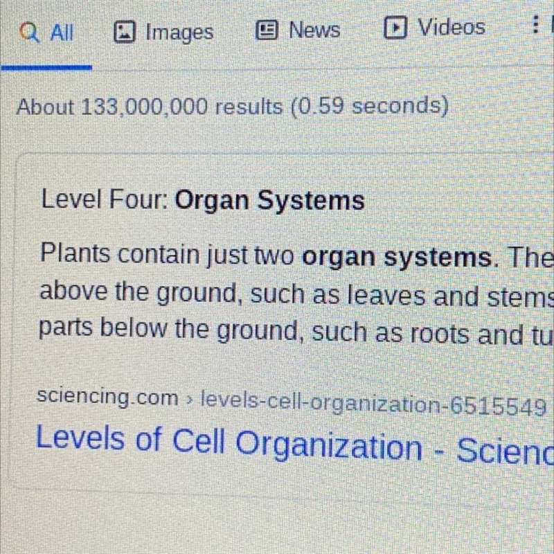 What level of orginization is a leaf?-example-1