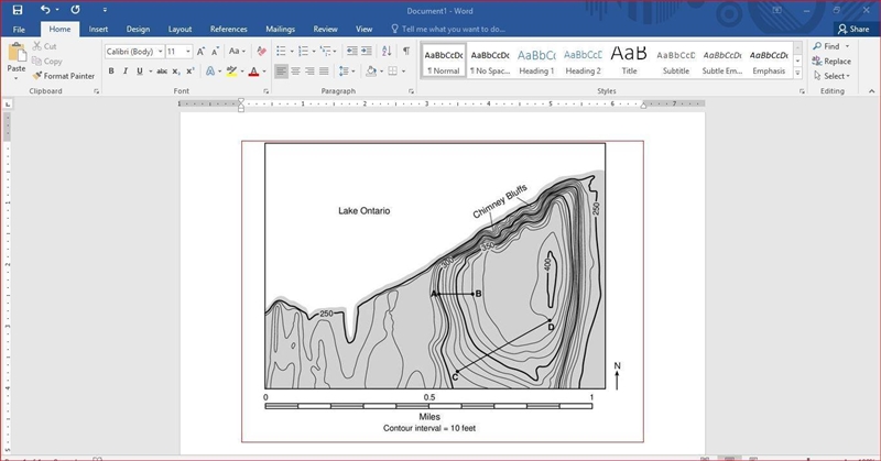 describe one piece of evidence represented by the contour line on the map that indicates-example-1