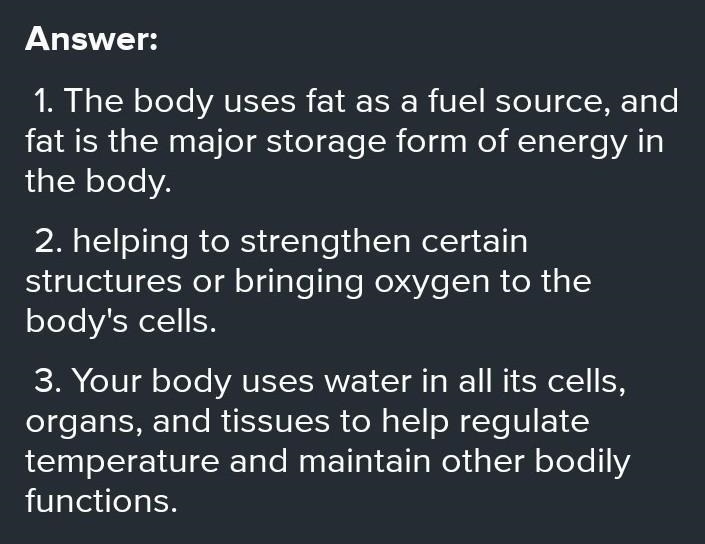 1.what is the function of fat and oil in the body 2.what is the function of mineral-example-1