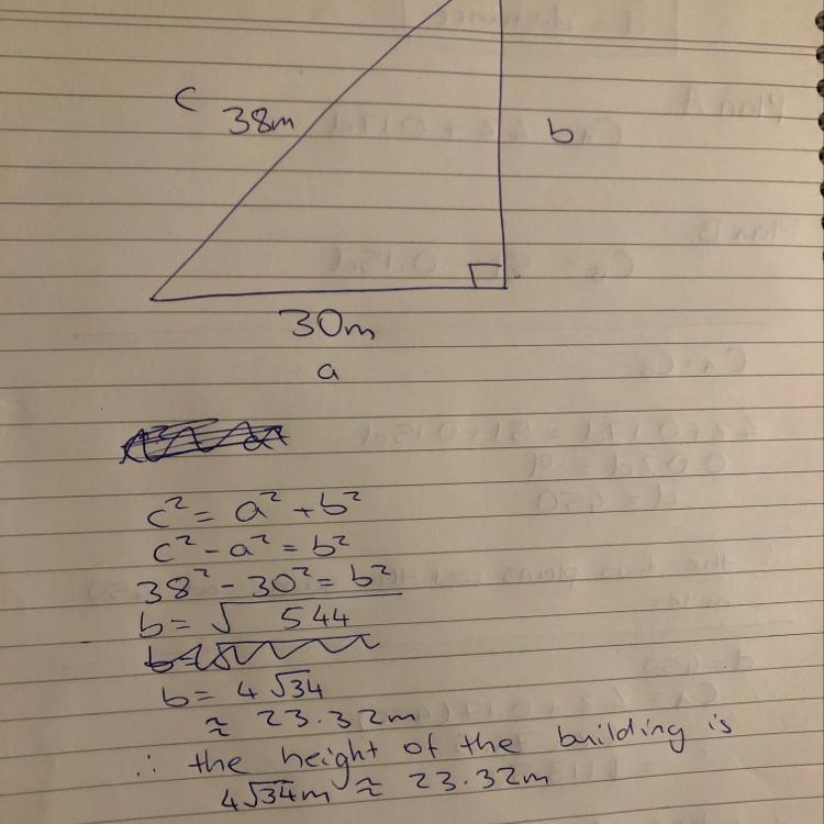 If the length of a shadow of a building is 30 m in the distance from the top of the-example-1