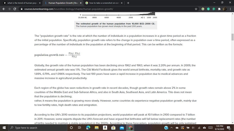 What is the trend of human population growth?-example-1