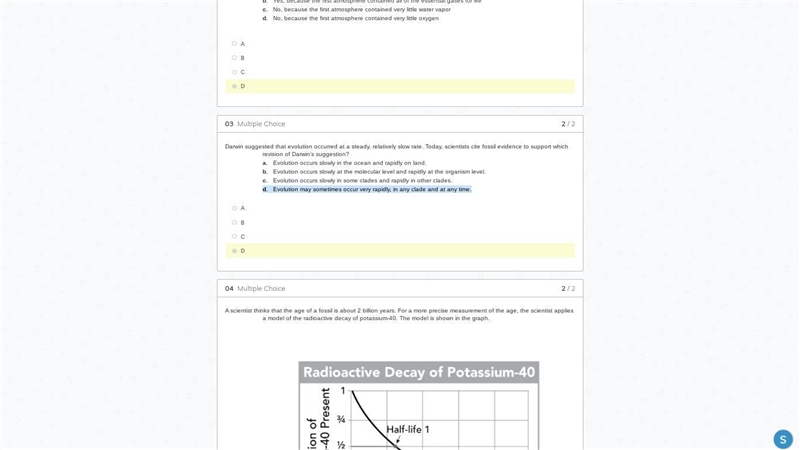 Darwin suggested that evolution occurred at a steady, relatively slow rate, Today-example-1