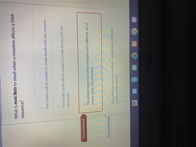 What is most likely to result when a mutation affects a DNA sequence?-example-1