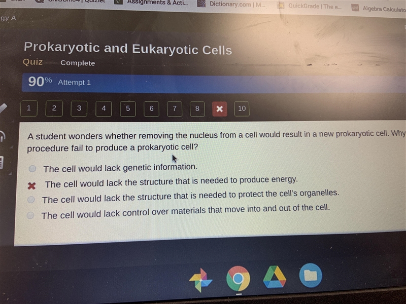 A student wonders whether removing the nucleus from a cell would result in a new prokaryotic-example-1