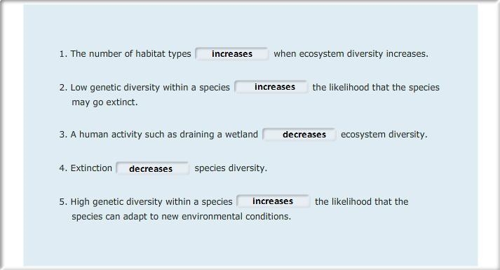 Biodiversity can be studied at three levels: genetic diversity, species diversity-example-1