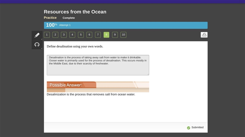 Define desalination using your own words.-example-1