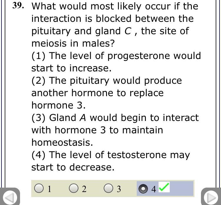 What would most likely occur if the interaction is blocked between the pituitary and-example-1