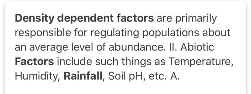 Is rainfall a density-dependent or density-independent limiting factor? Question 3 options-example-1