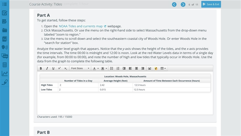 PLEASE HELP! Part A To get started, follow these steps: 1. Open the NOAA Tides and-example-2