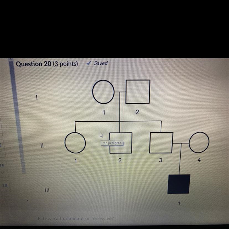 Is this trait dominant or recessive-example-1