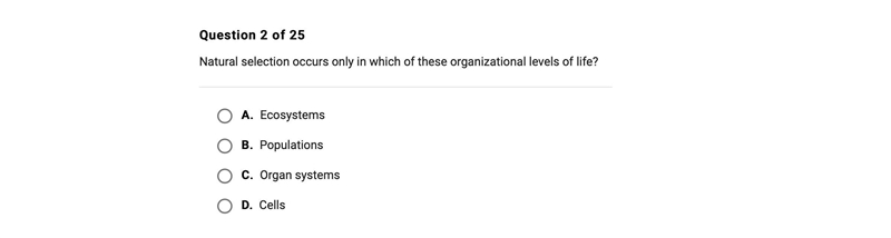 Natural selection occurs at the organizational level to-example-1