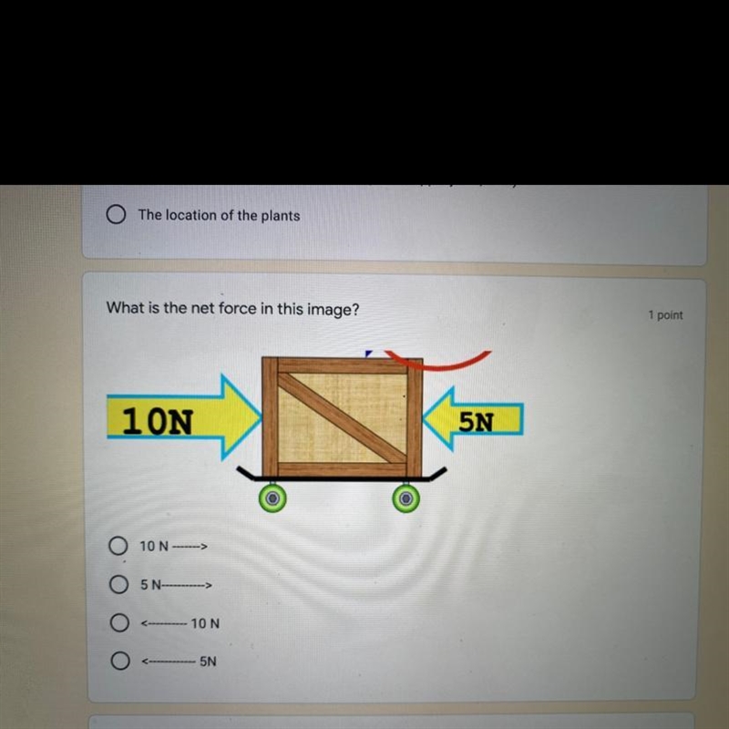 I need help!! What is the net force image 10n —— 5 N —— —— 10N ——5N-example-1