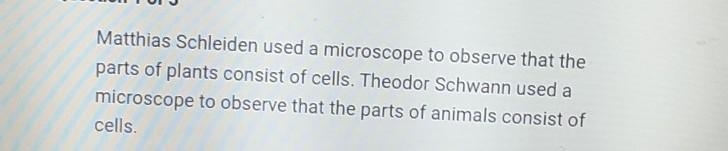 Which two statements did the work of Schleiden and Schwann add to the cell theory-example-1