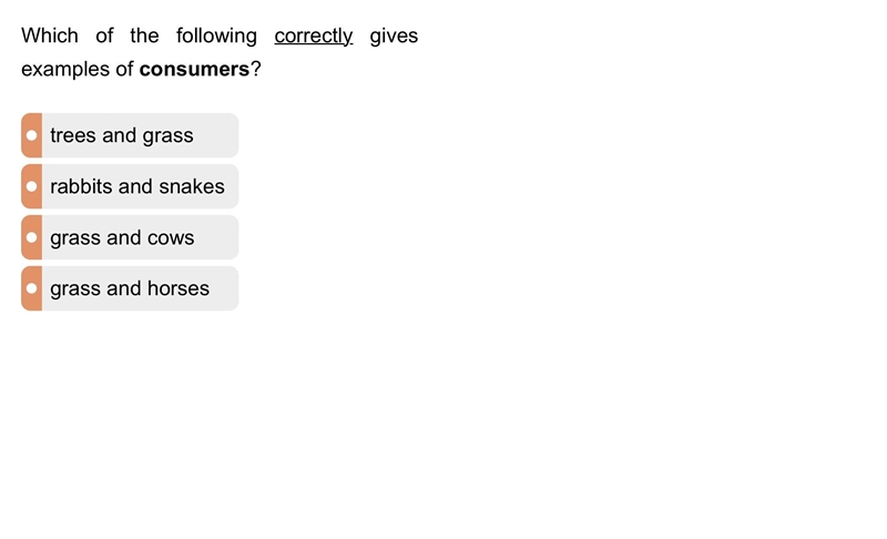 Which of the following correctly gives examples of producers?-example-1