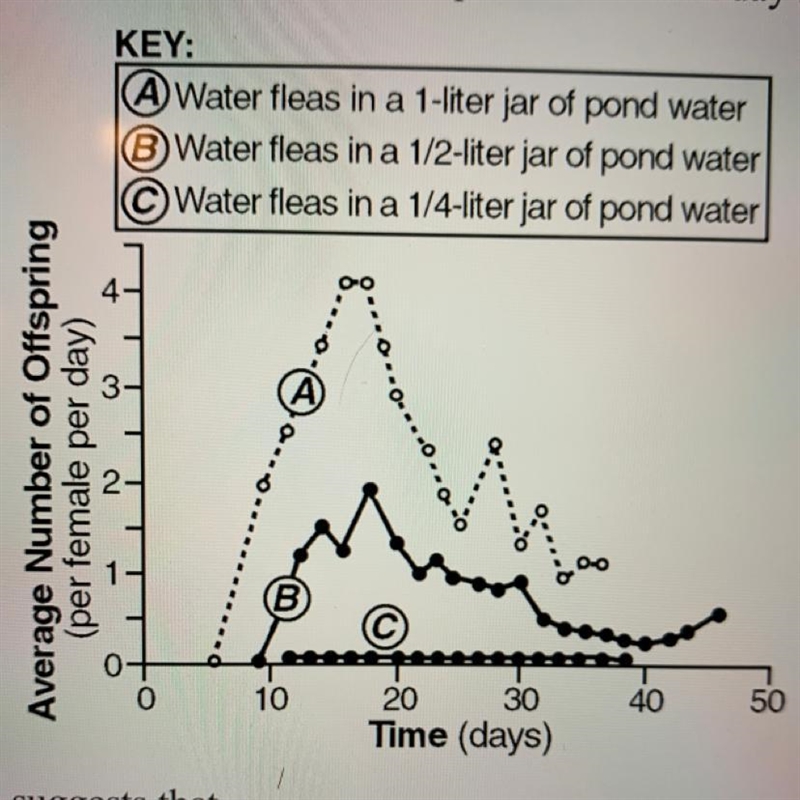 A group of 100 female water fleas was placed in each of three culture jars of different-example-1