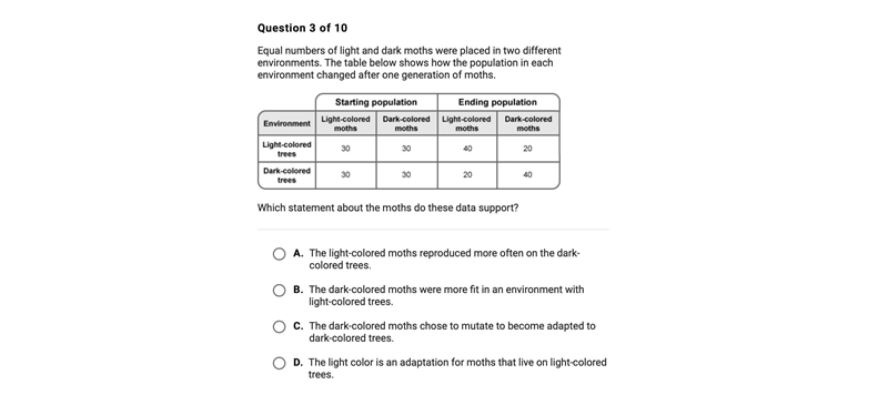 Which statement about the moths does the data support ?-example-1