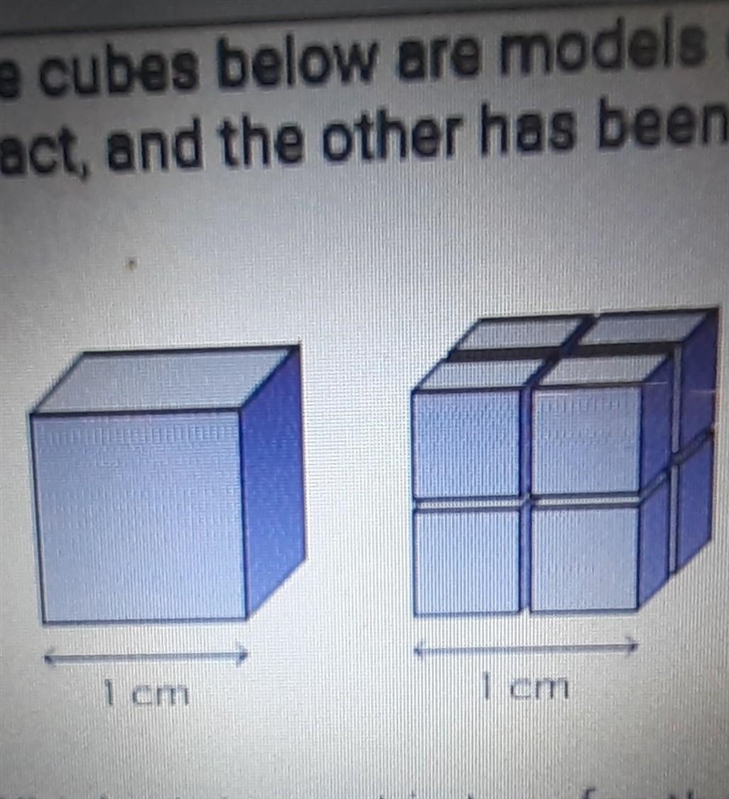 The cubes below are models of cells made of a jellylike material. One cube is intact-example-1