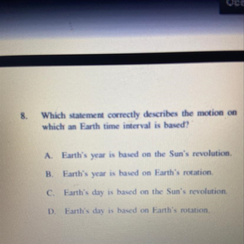 Which statement correctly describes the motion on which an Earth time interval is-example-1