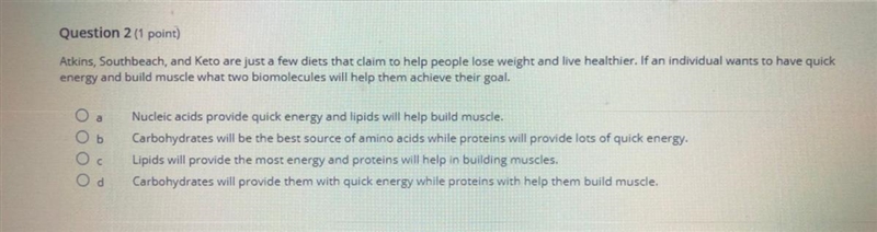 Atkins, Southbeach, and Keto are just a few diets that claim to help people lose weight-example-1