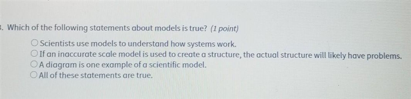 Which of the following statements about models is true? help me ​-example-1