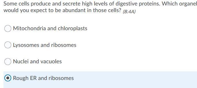 Please Help!! I got this question wrong when I answered lysosomes and ribosomes.-example-1