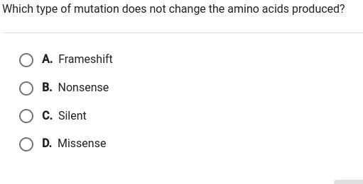 What type of mutation does not change the amino acids produced?-example-1