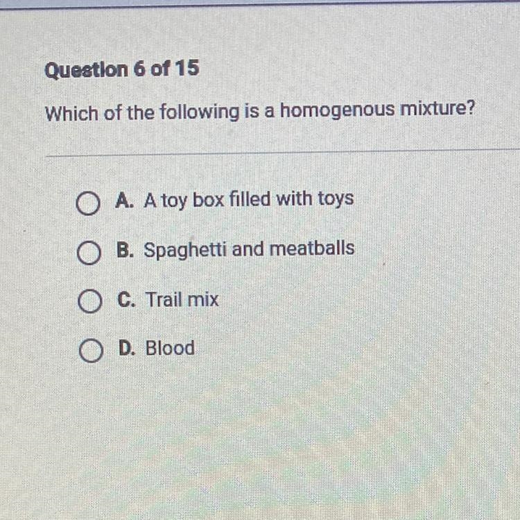 Which of the following is a homogeneous mixture?-example-1