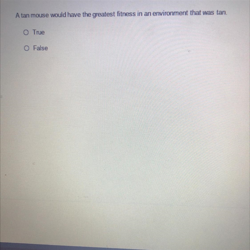 A tan mouse would have the greatest fitness in an environment that was tan.-example-1