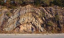 This image shows a picture of: Question 3 options: A syncline An anticline A joint-example-1