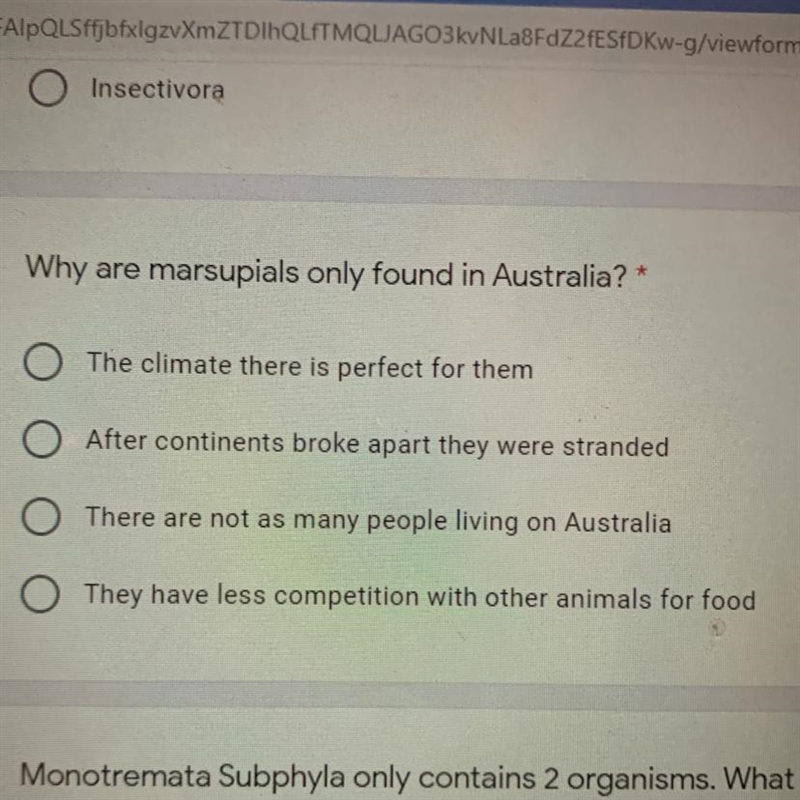 Why are marsupials only found in Australia?-example-1