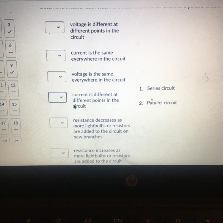 Help me, out of these, which ones are a series circuit and which are parallel-example-1