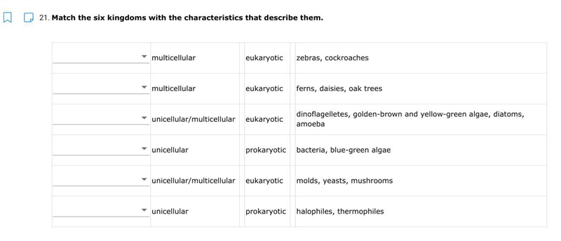 21) please fill in the blanks with the following options: a) alumalae b)archaea c-example-1