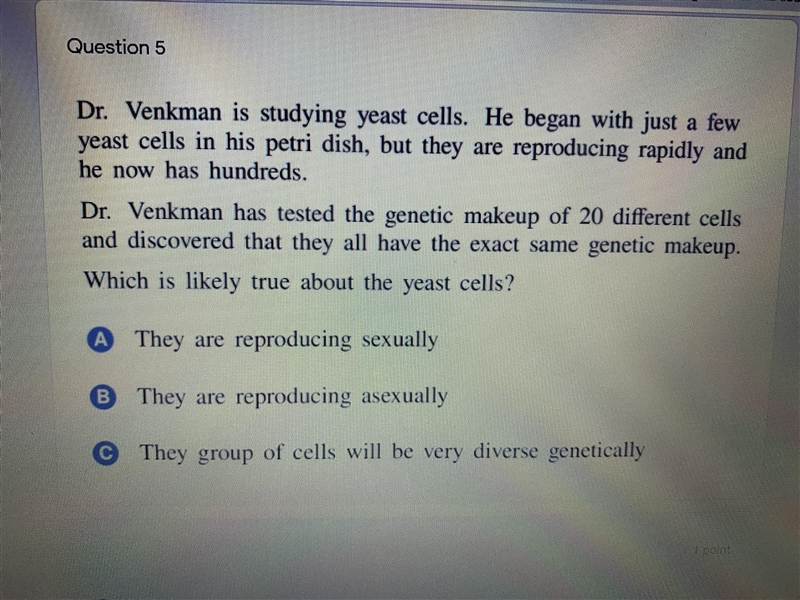 Dr. Venkman is studying yeast cells. He began with just a few yeast cells in his Petri-example-1