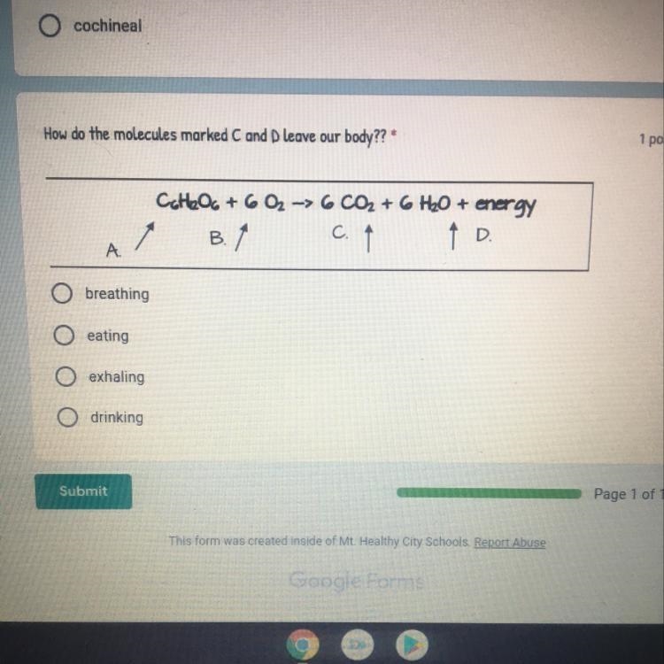 How does the molecule marked C and D leave our body-example-1