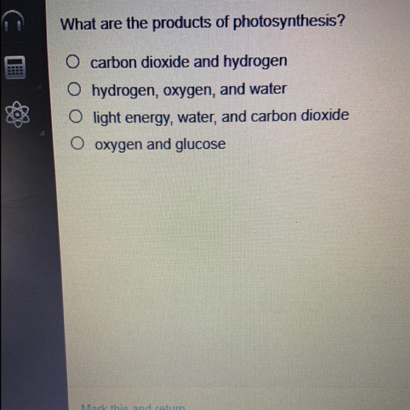 What are the products of photosynthesis?-example-1