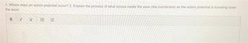 Where does an action potential occur? Explain the process of what occurs inside the-example-1