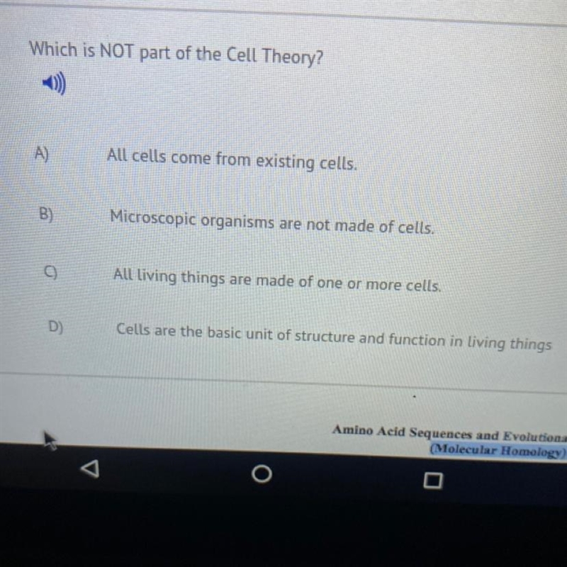 Which is NOT part of the Cell Theory-example-1