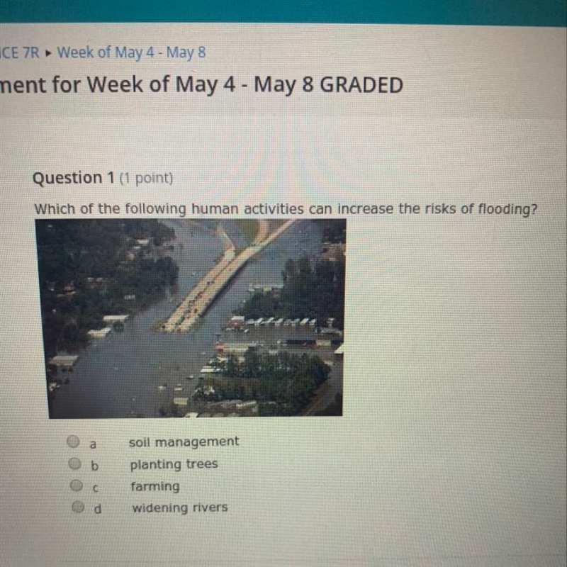 Which of the following human activities can increase the risk of flooding-example-1