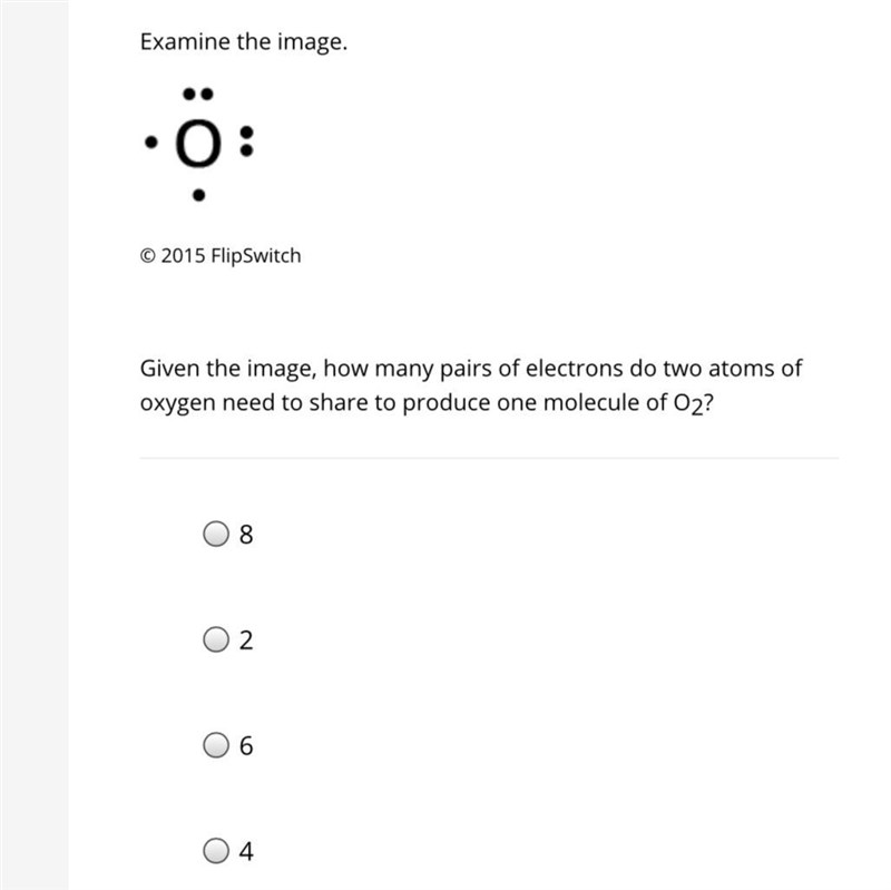 Given the image, how many pairs of electrons do two atoms of oxygen need to share-example-1