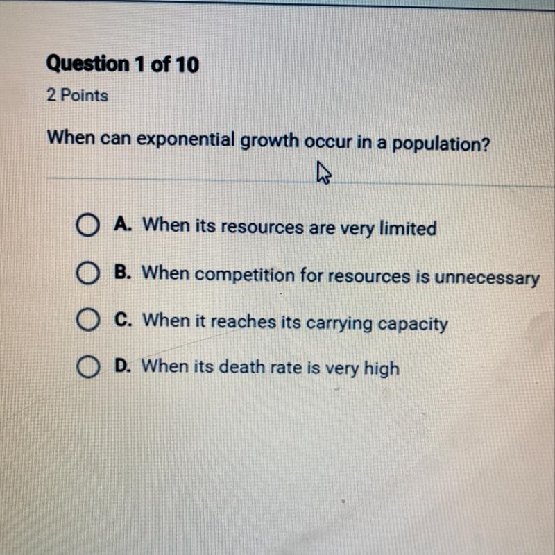 When can exponential growth occur in a population?-example-1