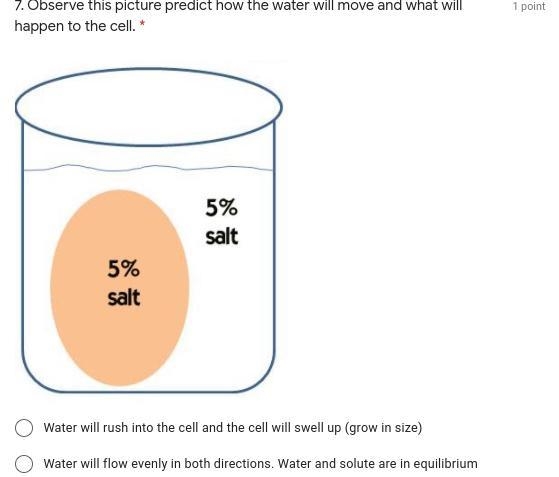 Observe this picture predict how the water will move and what will happen to the cell-example-1