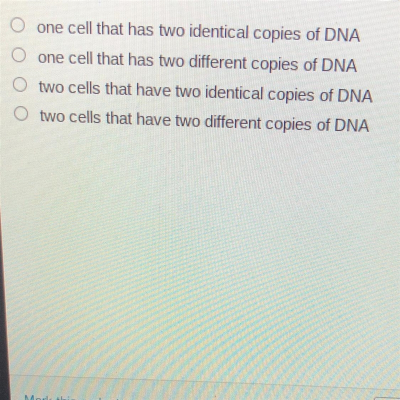 Which is the end result of cytokinesis from a cell undergoing mitosis?-example-1