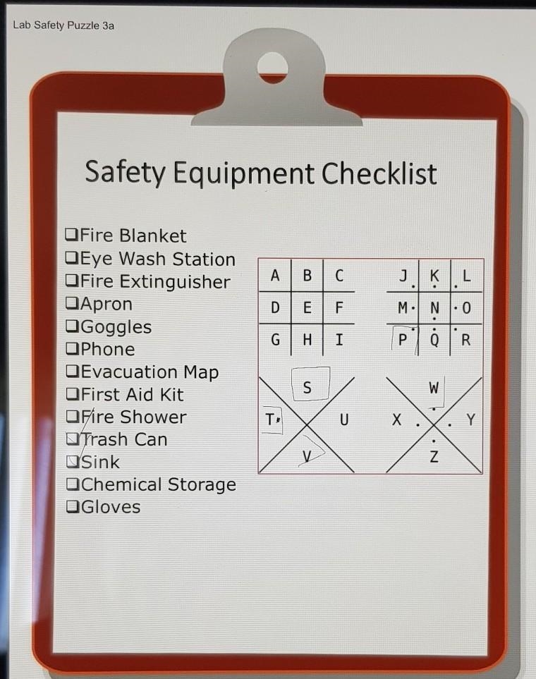 Safety Equipment Checklist C А в D E F J Ķ .L M. N.o G H I P. Q R OFire Blanket Eye-example-1