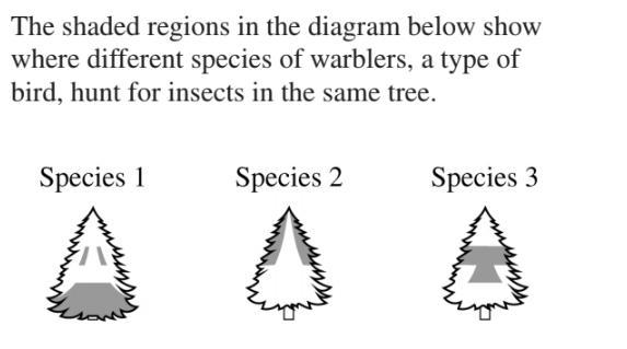 Based on the diagram What is the interaction between the different warbler species-example-1